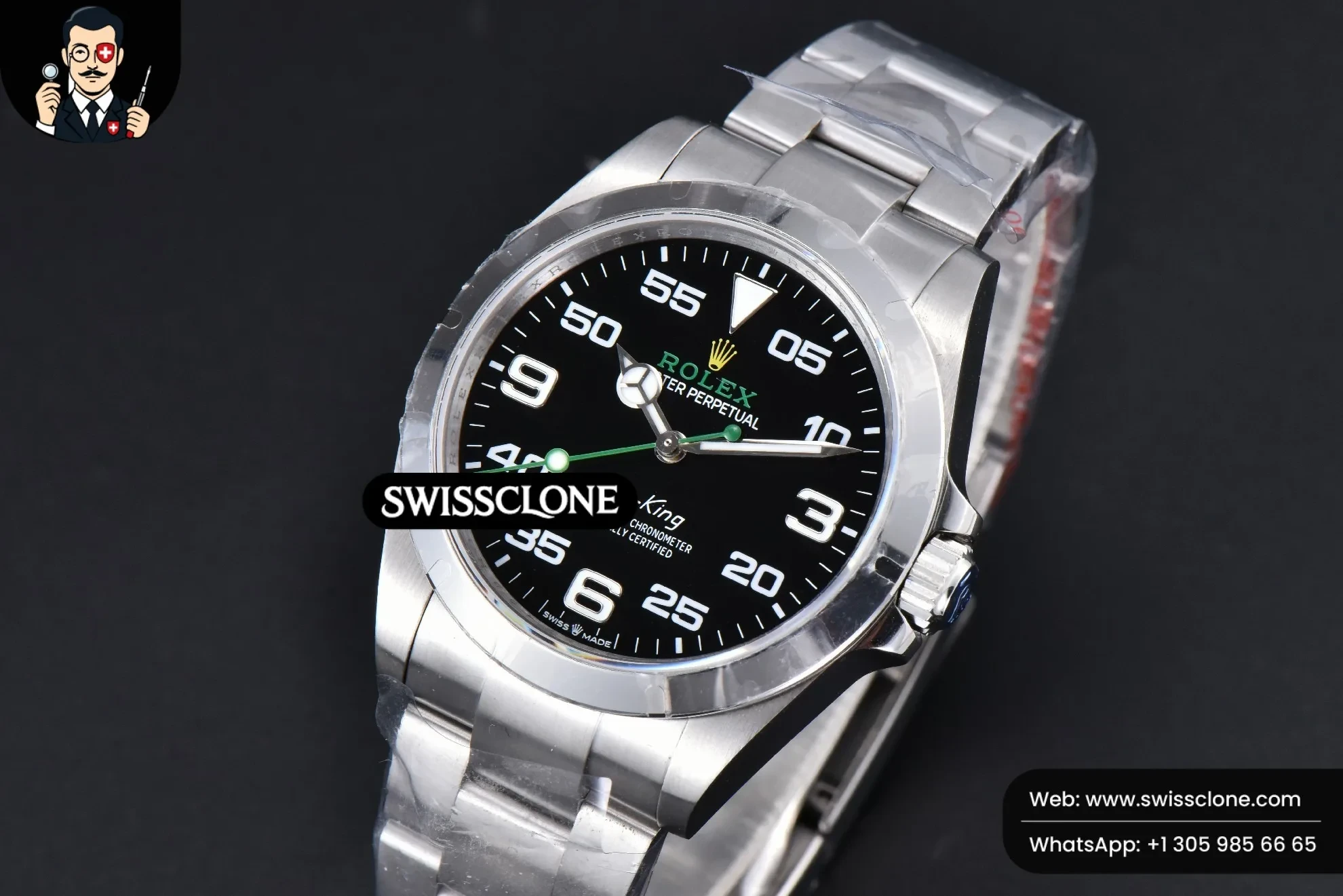 Rolex AirKing 126900 40mm Black Dial On 1:1 Super Clone - Clasp & Bracelet Finishing