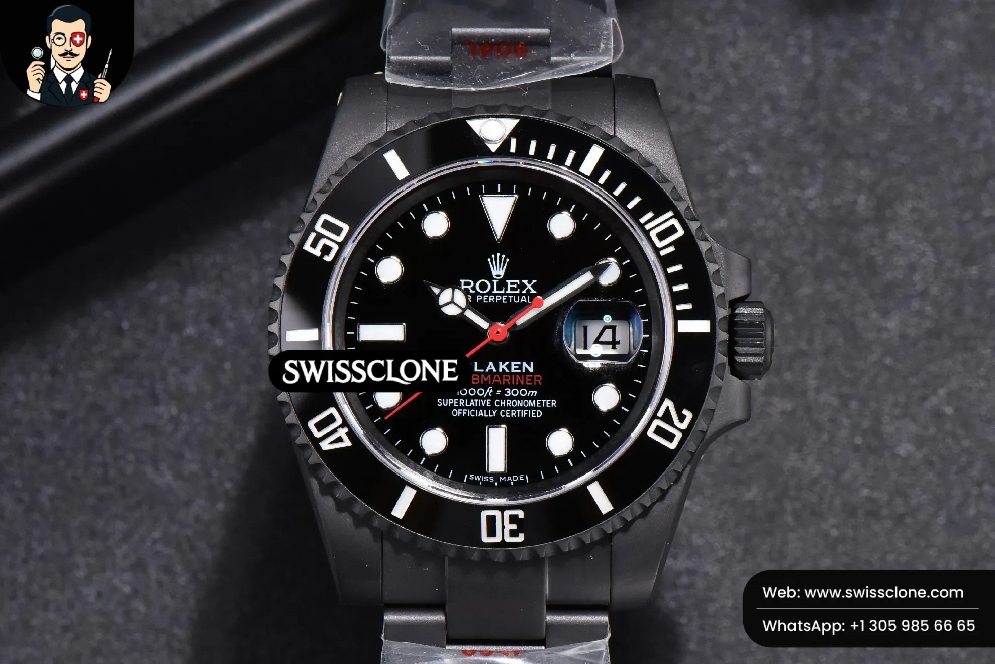 Blaken Submariner 116610 LN IPKF Red Hand Red Text PVD