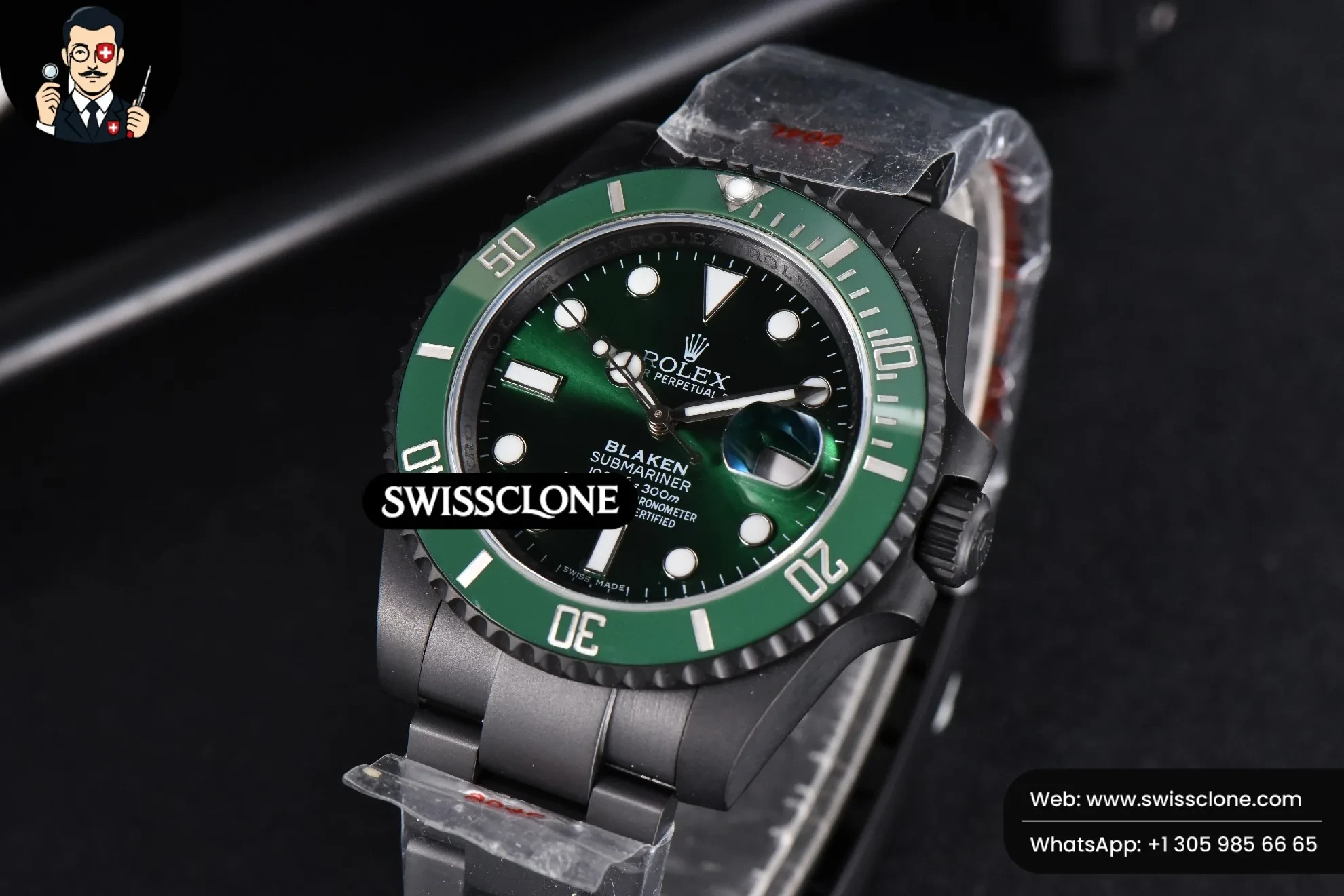 Rolex Blaken Submariner 116610 LV IPKF Green PVD 1:1 Super Clone - Clasp & Bracelet Finishing