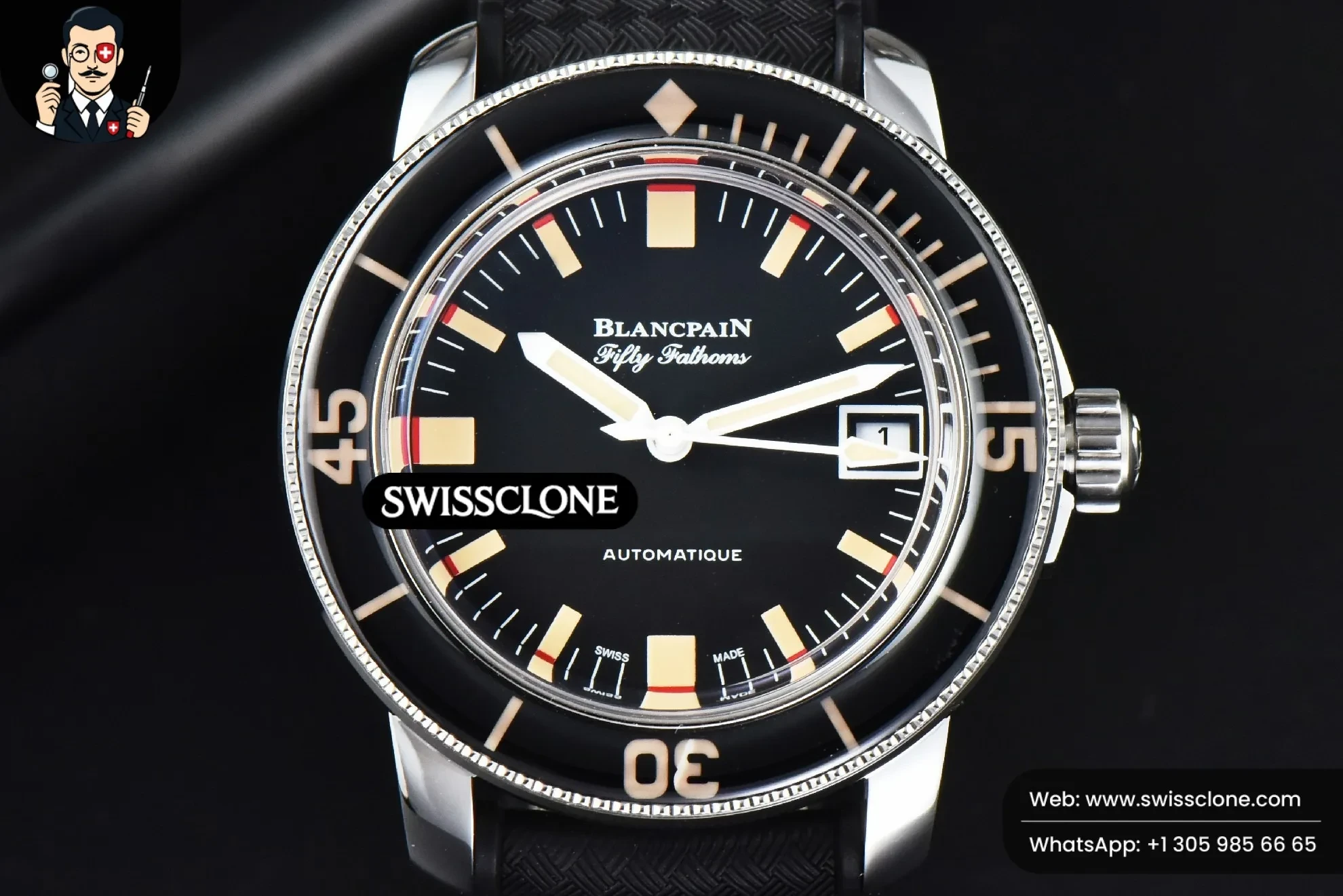 Blancpain Fifty Fathoms 5008B Barakuda 40mm GSF Black Dial Black Rubber
