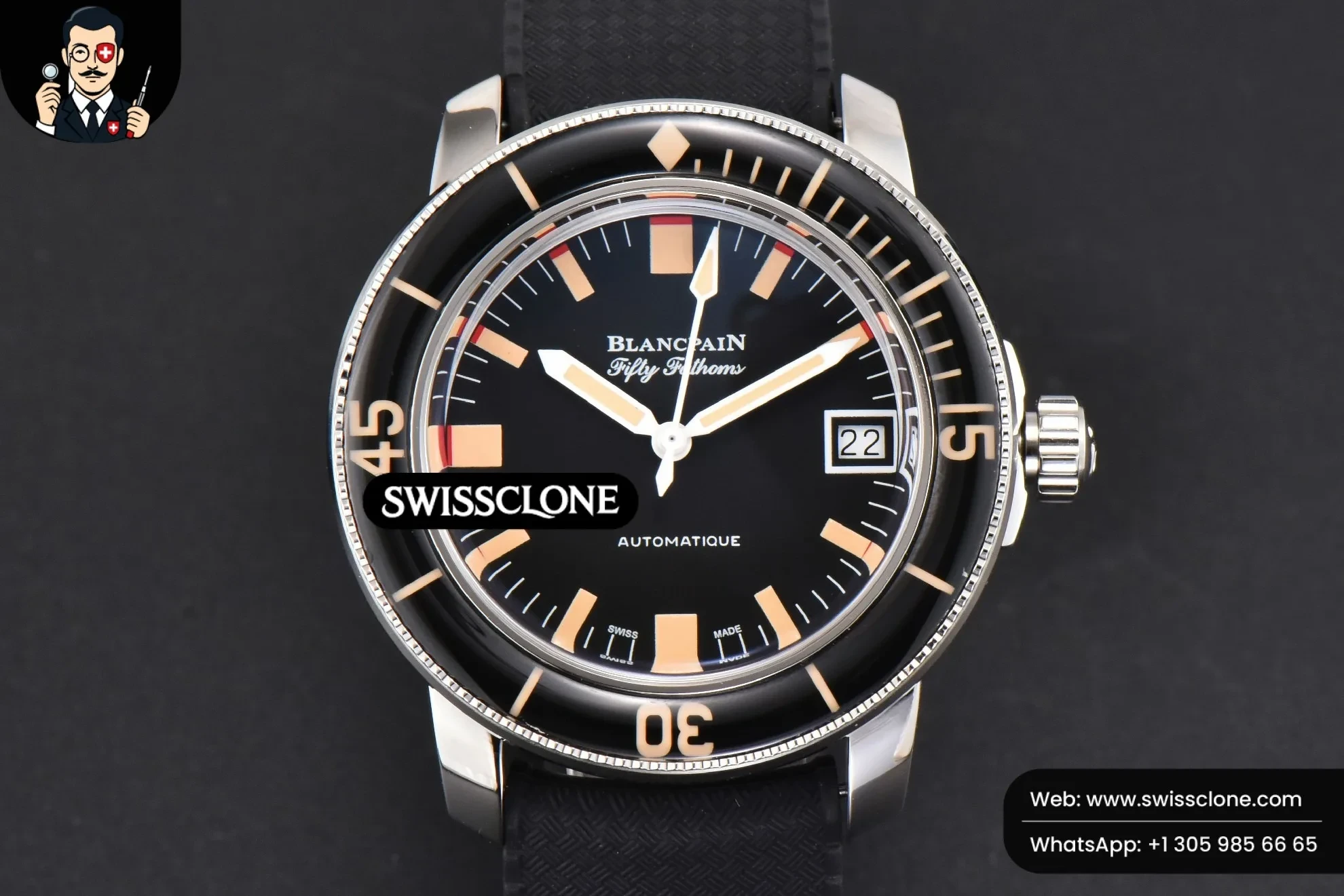 Blancpain Fifty Fathoms 5008B Barakuda 40mm GSF Black Dial Black Rubber