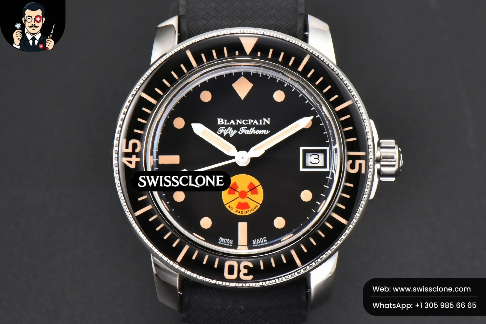 Blancpain Fifty Fathoms 5008D ‘No Rad’ 40mm GSF Black Dial Black Rubber