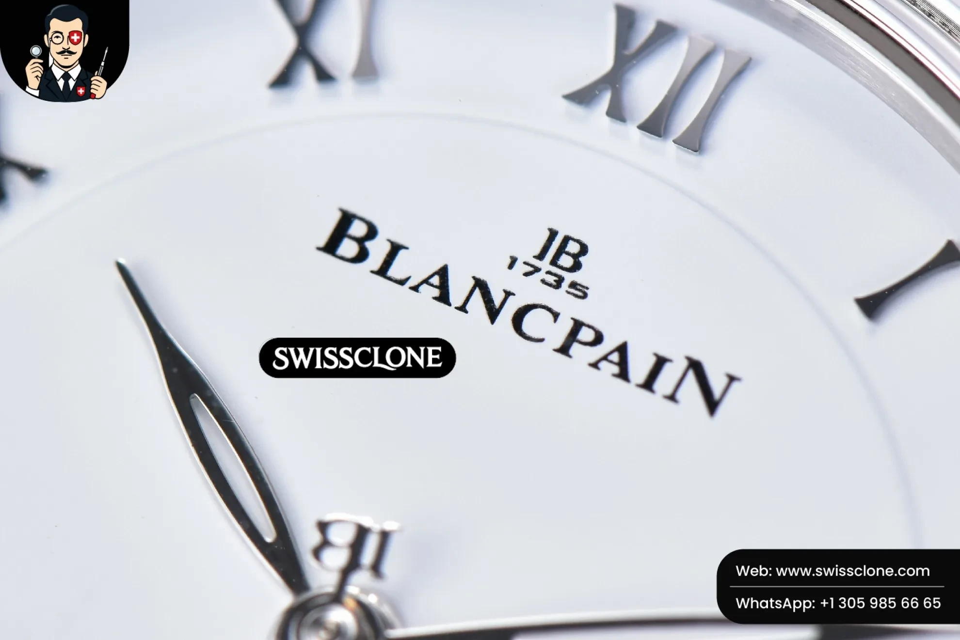 Rolex Blancpain Villeret 6651 40mm White Dial Black Leather CAL1151 1:1 Super Clone - Clasp & Bracelet Finishing