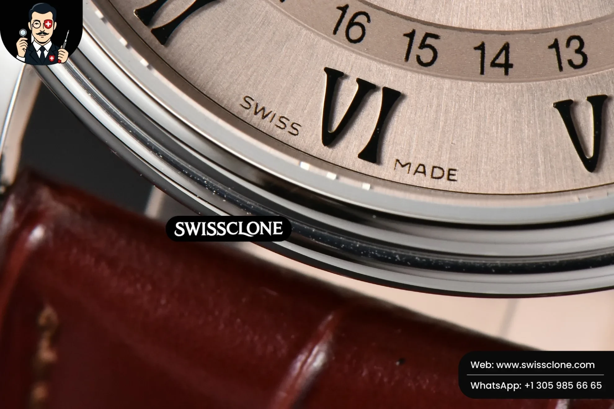 Rolex Blancpain Villeret 6654 40mm Complicated Function OMF Dial Brown Leather 1:1 Super Clone - On-Wrist Presence View