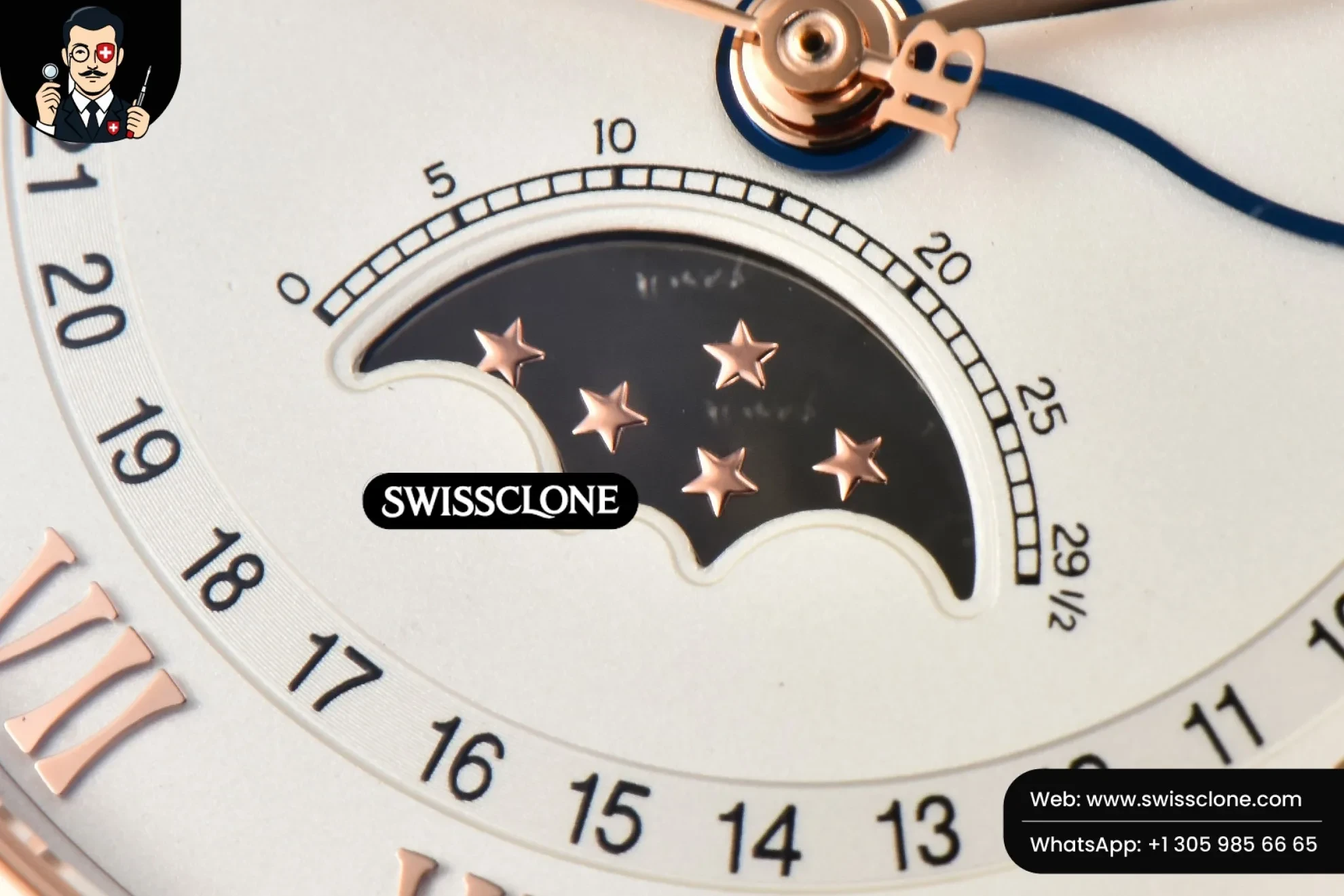 Rolex Blancpain Villeret 6654 40mm Complicated Function OMF White Dial Brown Leather 1:1 Super Clone - Lateral Case Thickness Profile