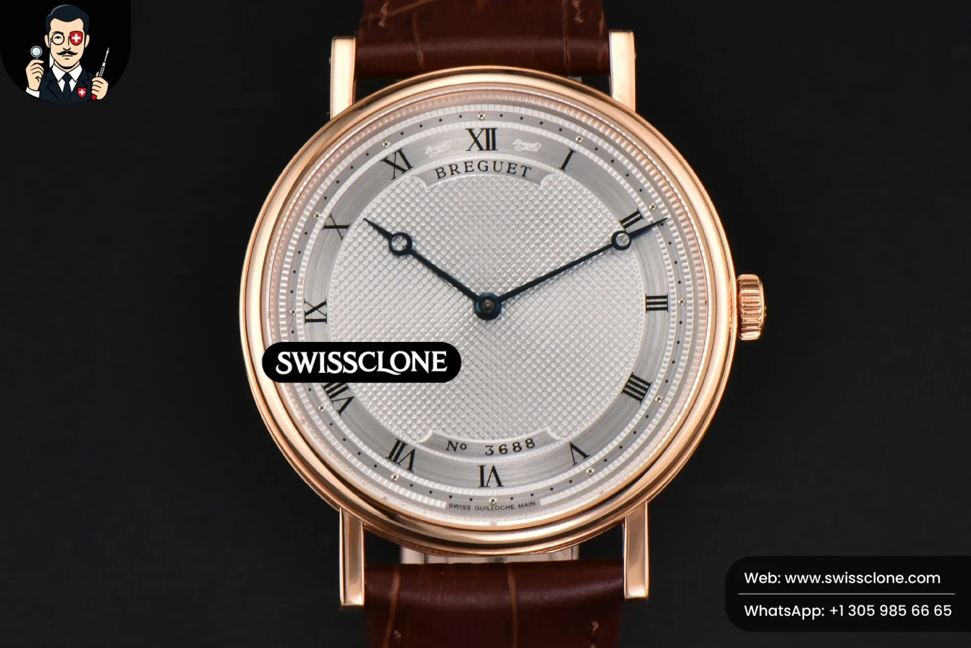 Breguet Classique 5177 38.5mm LTF White Dots Dial Roma Marker Brown Leather MY9015