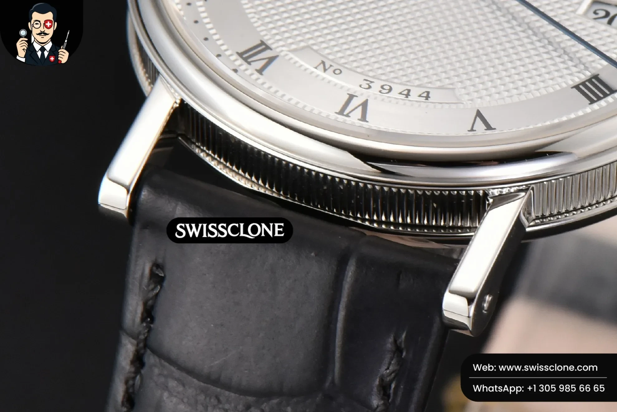 Rolex Breguet Classique 5177 40.5mm LTF White Dots Dial Roma Marker Black Leather MY9015 1:1 Super Clone - On-Wrist Presence View