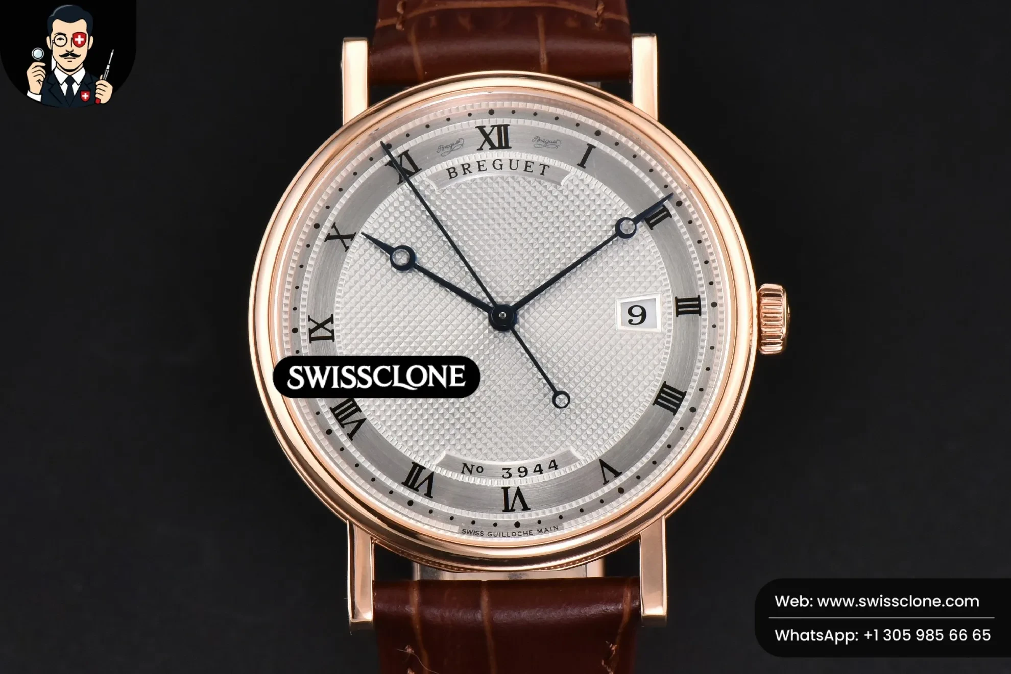 Breguet Classique 5177 40.5mm LTF White Dots Dial Roma Marker Brown Leather MY9015