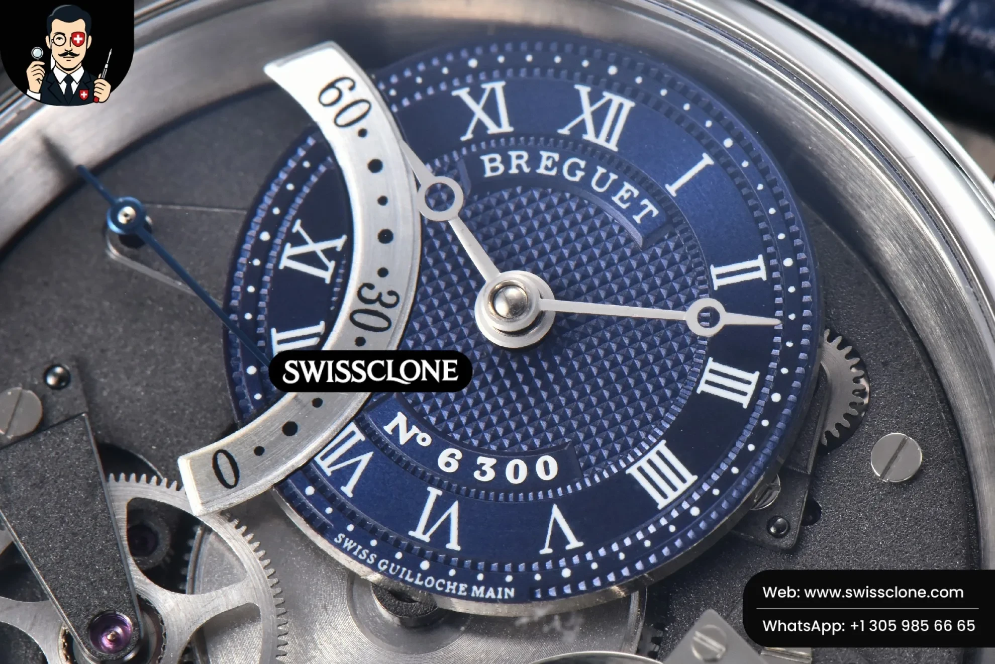 Rolex Breguet Tradition 7038BB 40mm Diamond Gray Dial Blue Leather 1:1 Super Clone - Bezel & Case Profile
