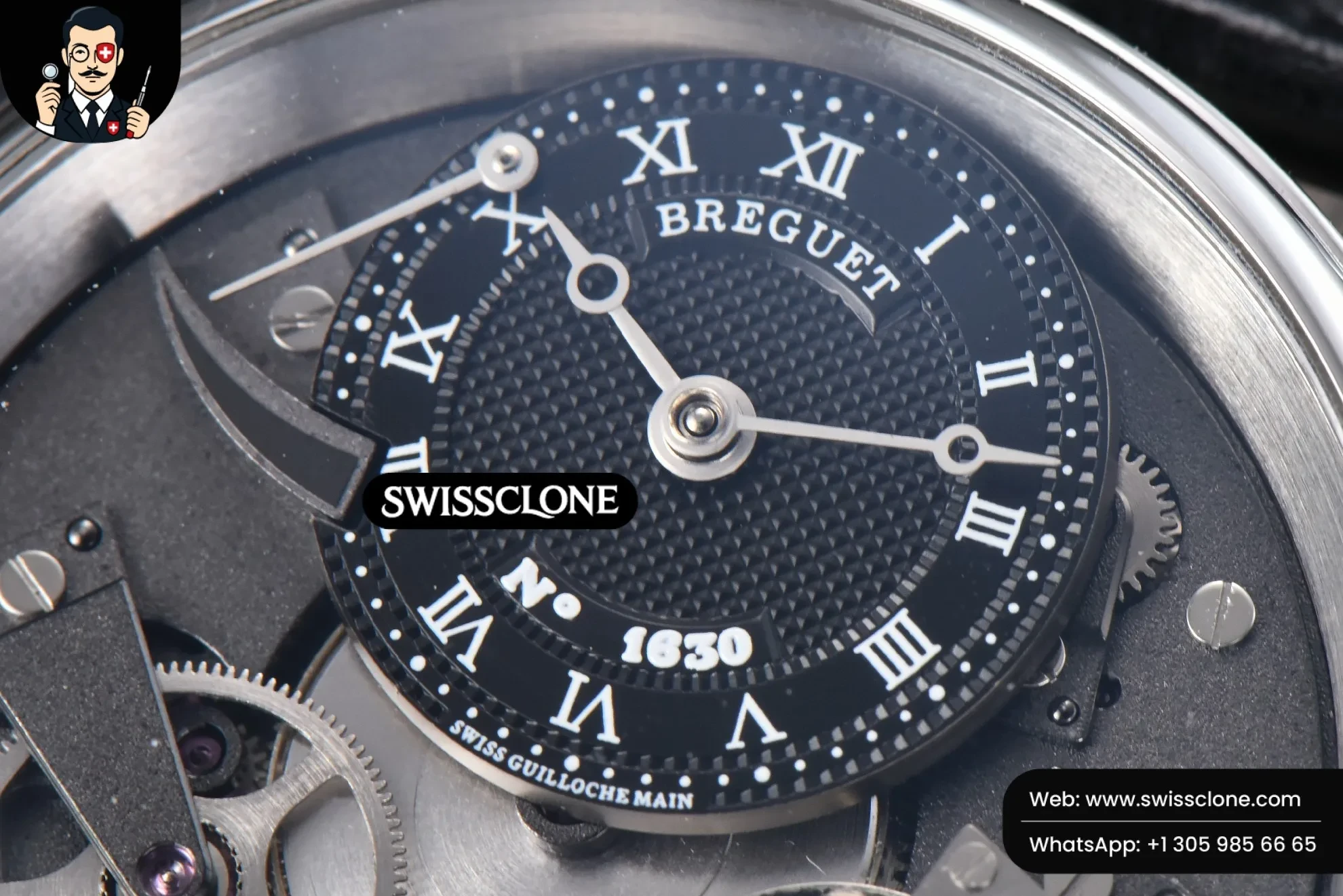 Rolex Breguet Tradition 7057BB 40mm Gray Dial Black Subdial Black Leather 1:1 Super Clone - Bezel & Case Profile