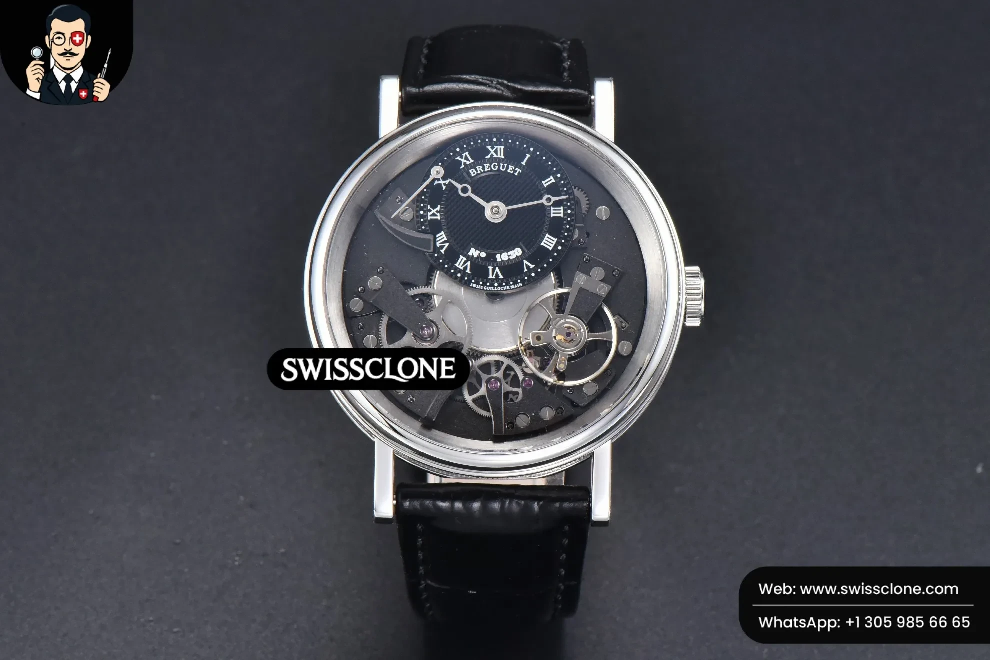 Breguet Tradition 7057BB 40mm Gray Dial Black Subdial Black Leather