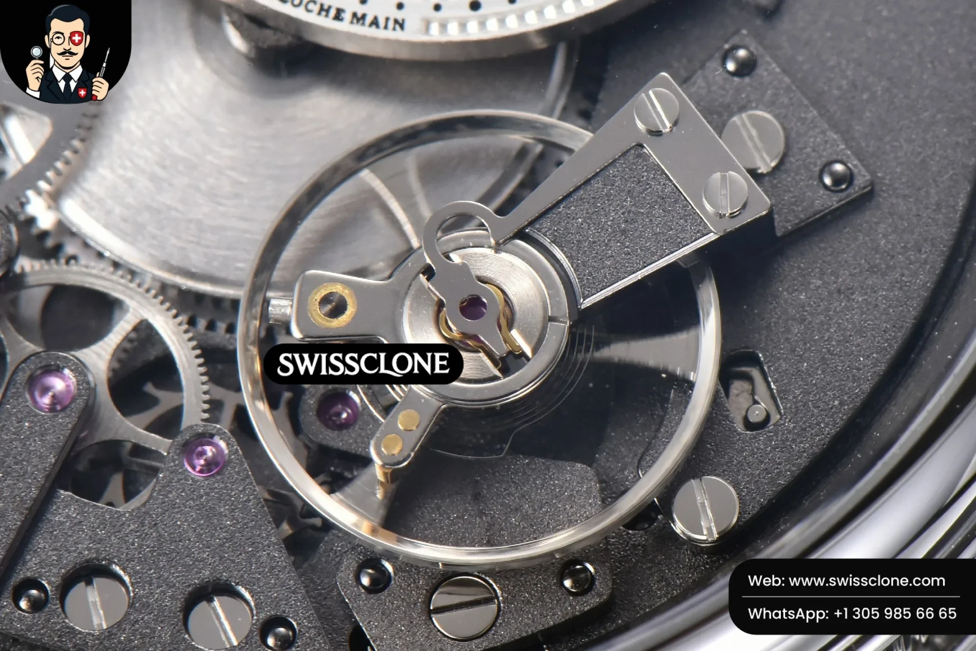 Rolex Breguet Tradition 7057BB 40mm Gray Dial White Subdial Black Leather 1:1 Super Clone - Caseback & Cloned Calibre Movement
