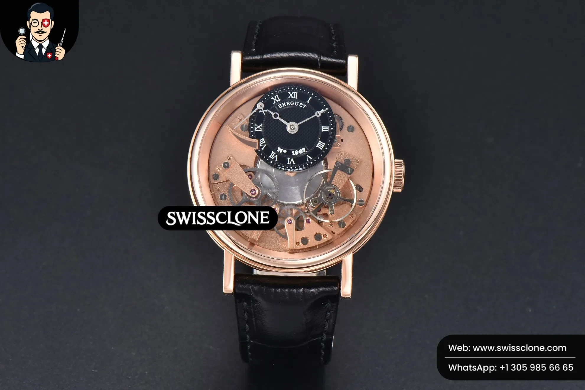 Breguet Tradition 7057BR 40mm Dial Black Subdial Black Leather
