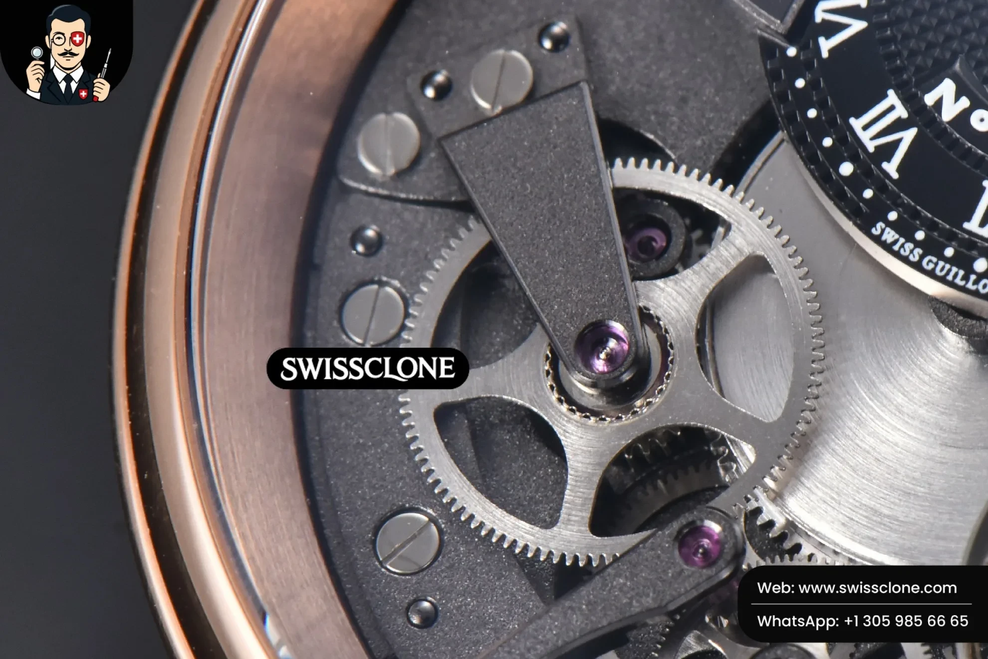 Rolex Breguet Tradition 7057BR 40mm Gray Dial Black Subdial Black Leather 1:1 Super Clone - Clasp & Bracelet Finishing