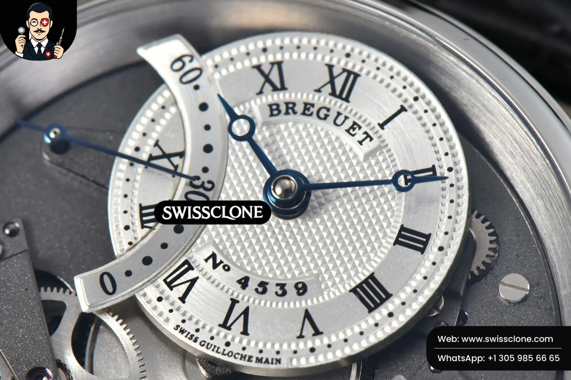 Rolex Breguet Tradition 7097BB 40mm Gray Dial White Subdial Black Leather 1:1 Super Clone - Clasp & Bracelet Finishing