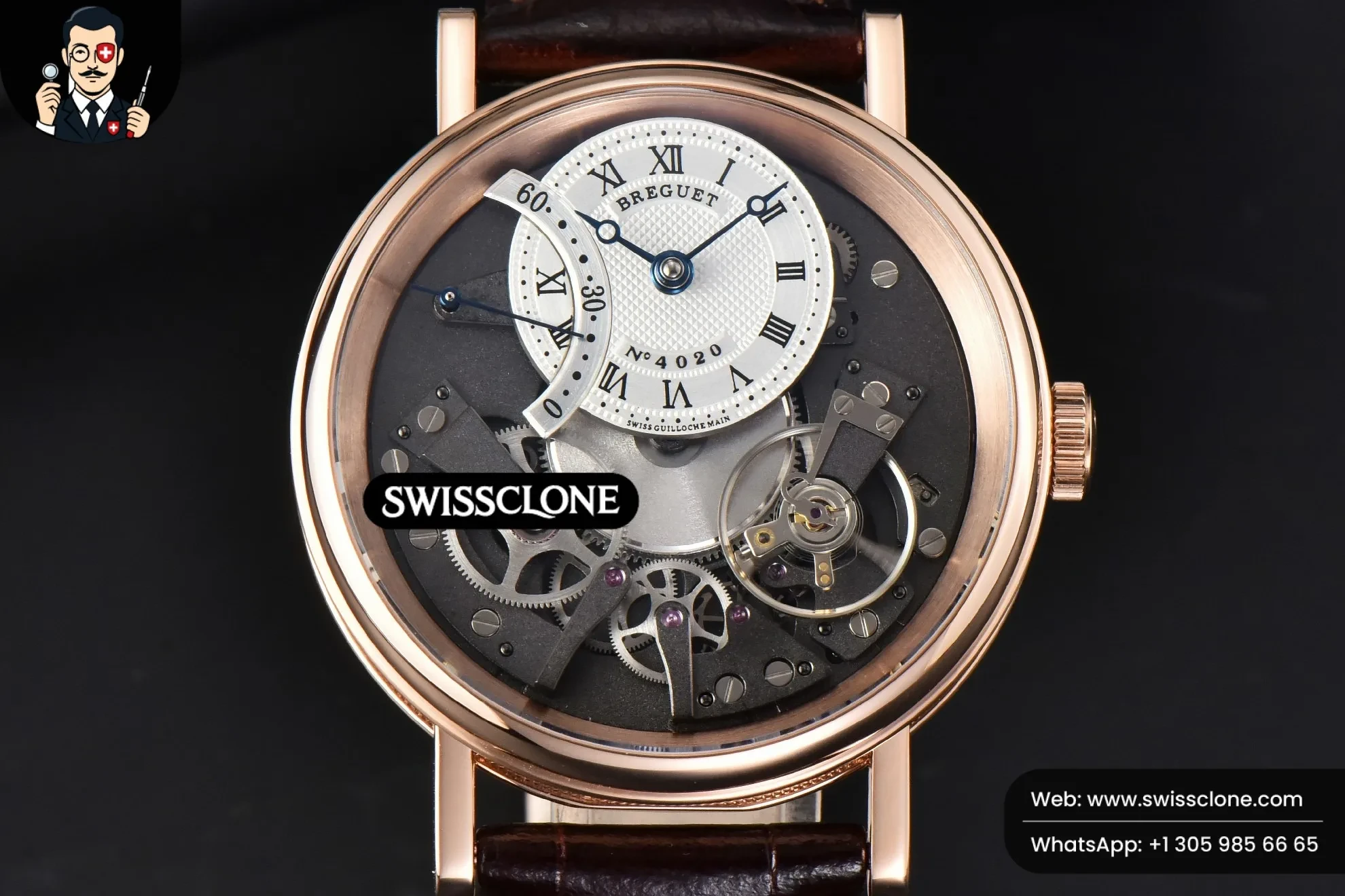 Breguet Tradition 7097BB 40mm Gray Dial White Subdial Brown Leather