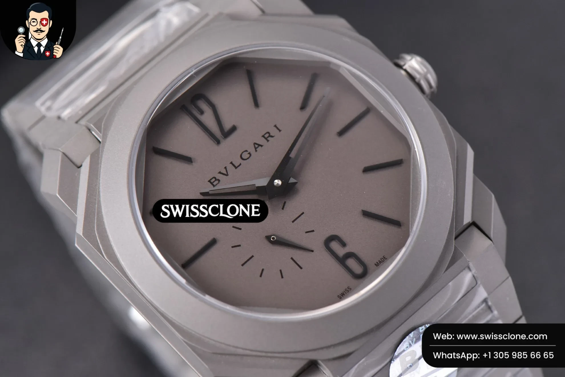 Rolex BVLGARI Octo 42mm Cream Gray Dial 9015 1:1 Super Clone - On-Wrist Presence View