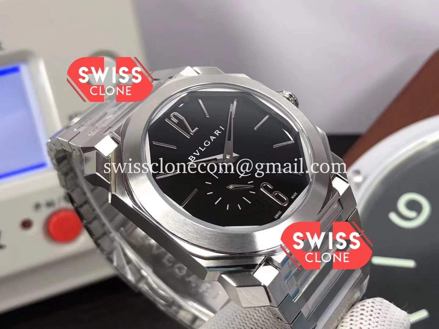 Rolex Bvlgari Octo Finissmo Black Dial 904L Stainless case 1:1 Super Clone - Bezel & Case Profile