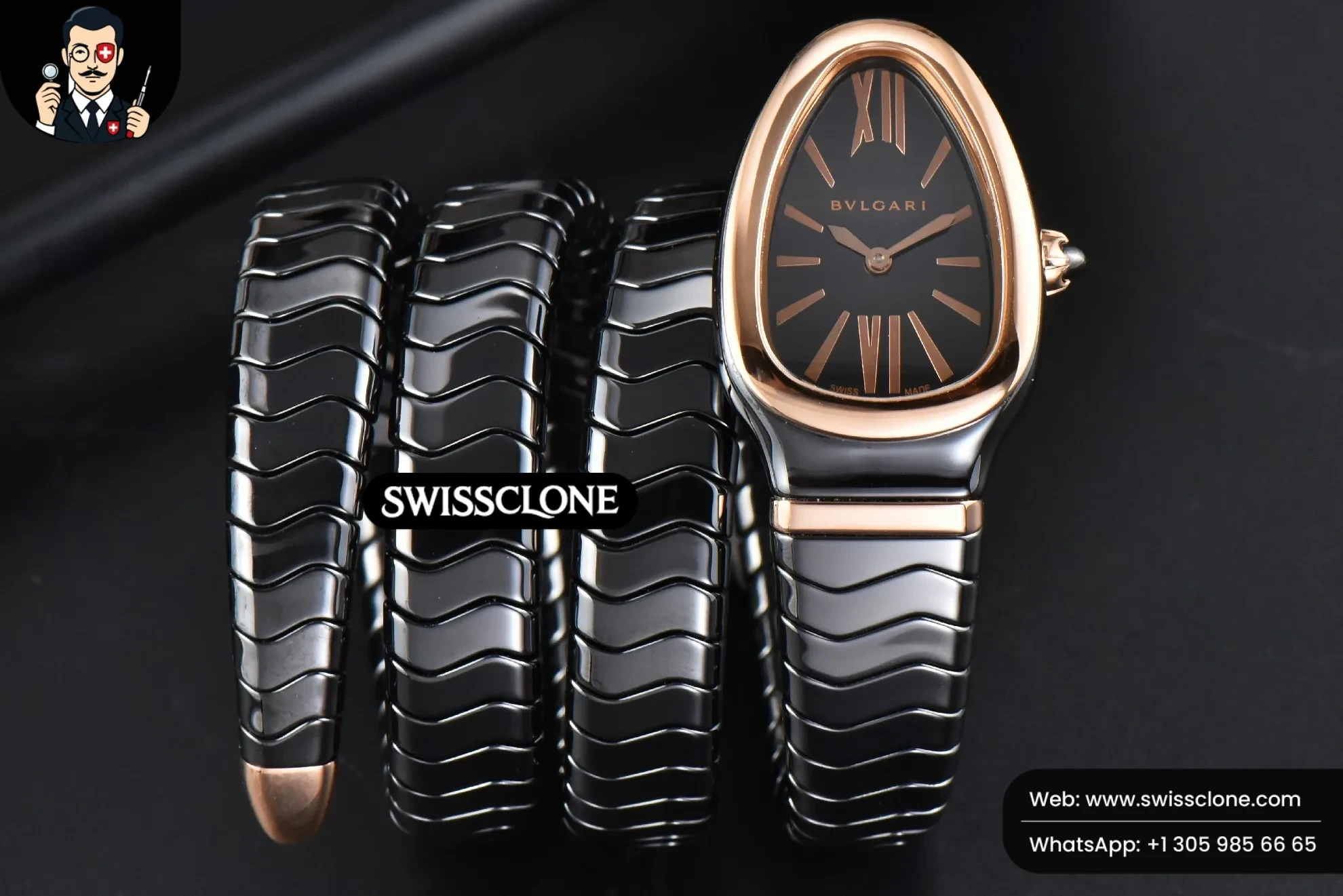 Bvlgari Serpenti Spiga 35mm Polycyclic Black Ceramic Black Dial Quartz