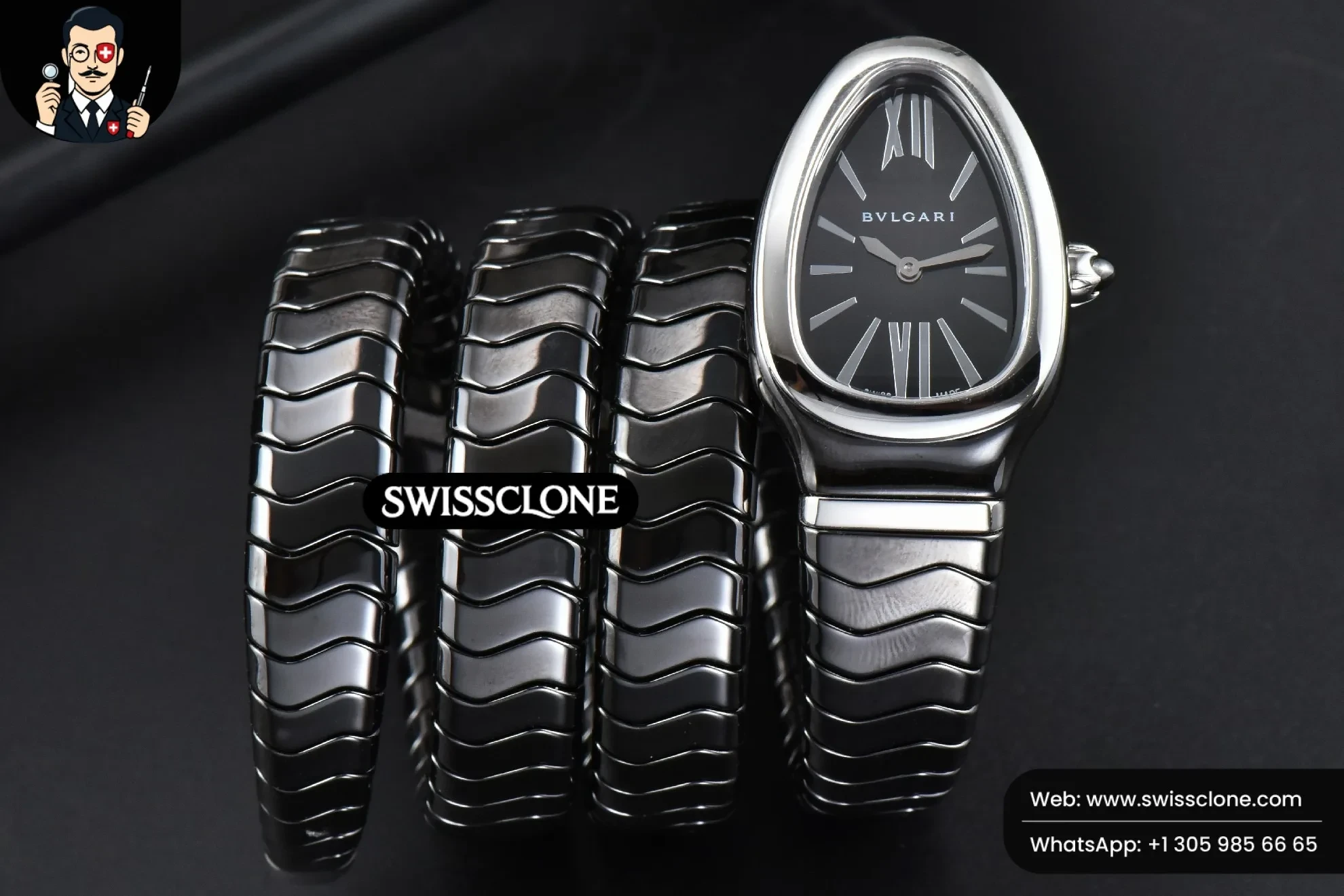 Bvlgari Serpenti Spiga 35mm Polycyclic Black Ceramic Black Dial Quartz