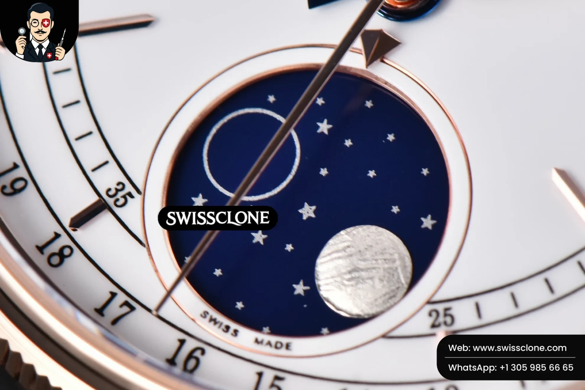 Rolex Cellini 50535 40mm Moonphase white dial KZF Asia 3195 Mod 1:1 Super Clone - Lateral Case Thickness Profile