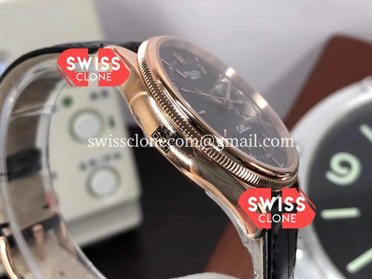 Rolex Cellini Date Brown Dial Ref#50515 Rose Gold 904L 1:1 Super Clone - Lateral Case Thickness Profile