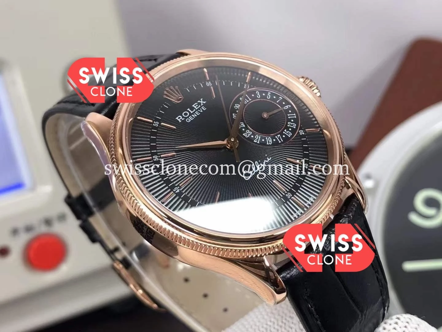 Rolex Cellini Date Brown Dial Ref#50515 Rose Gold 904L 1:1 Super Clone - Caseback & Cloned Calibre Movement
