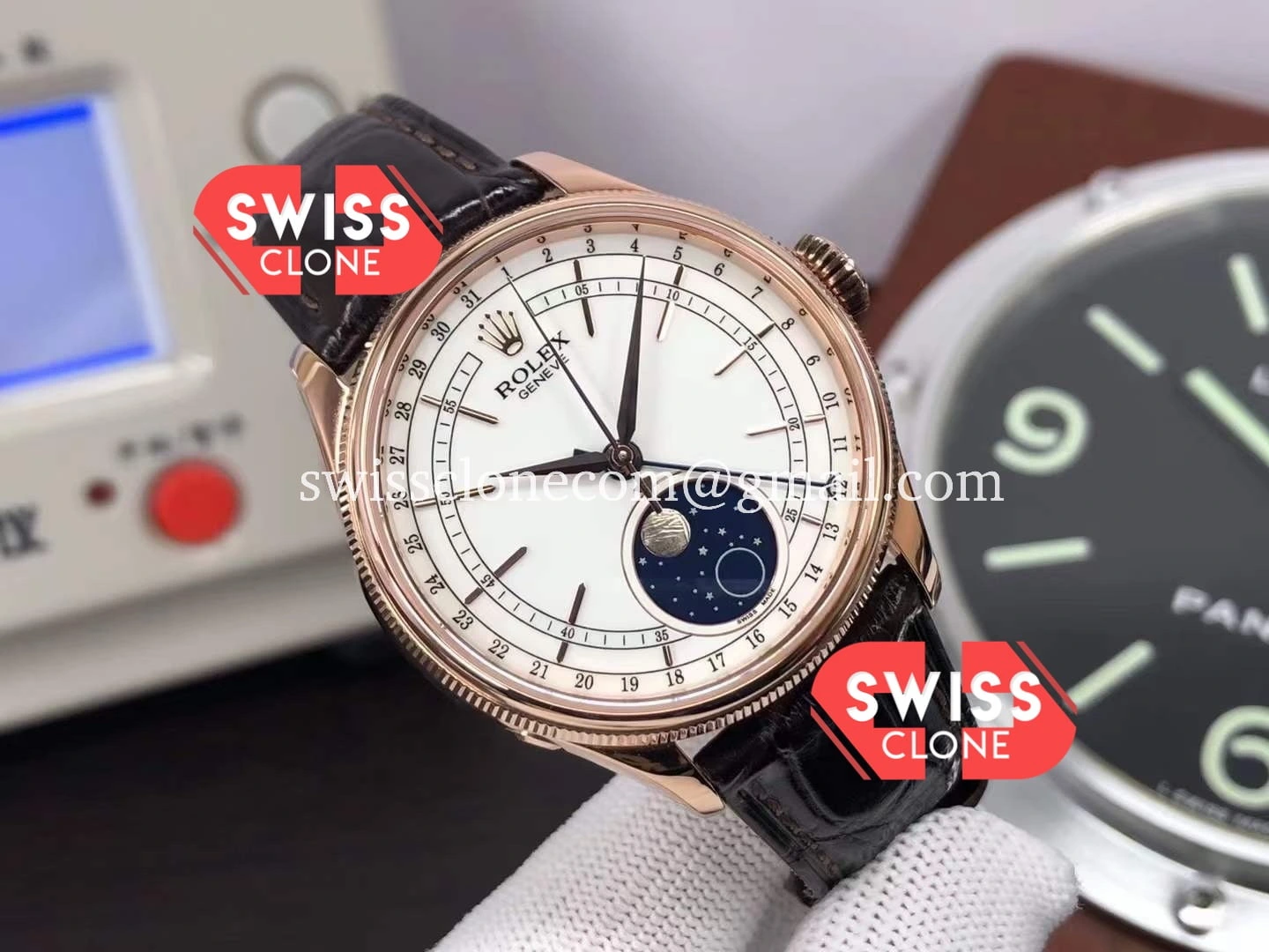 Rolex Cellini Moonphase 50535 Rose Gold White Dial - Image 2