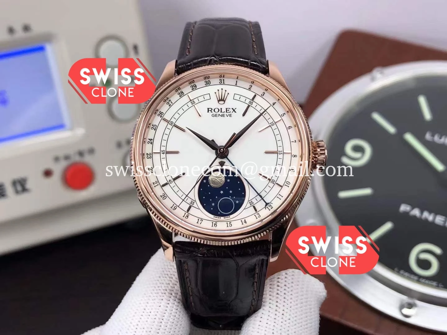 Rolex Cellini Moonphase 50535 Rose Gold White Dial
