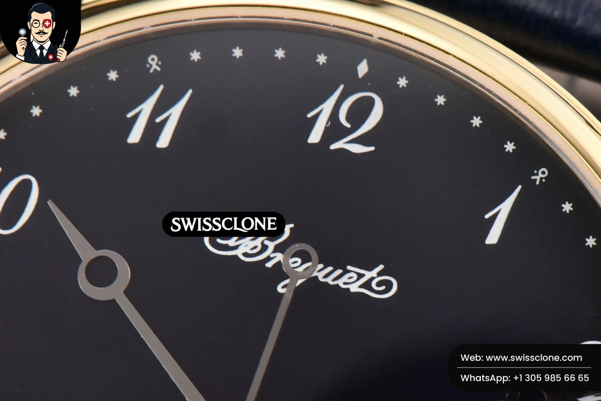 Classique 5177 40.5mm LTF Black Dial Digital Marker Blue Leather MY9015 (SW-27786) 1:1 Super Clone - Clasp & Bracelet Brushed Finishing