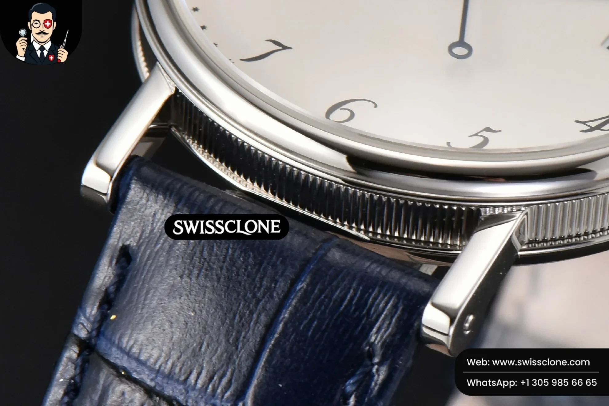 Rolex Classique 5177 40.5mm LTF White Dial Digital Marker Blue Leather MY9015 1:1 Super Clone - On-Wrist Presence View