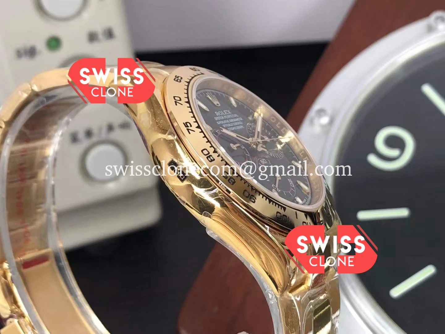 Rolex Cosmograph Daytona 116508 Yellow Gold Original 1:1 Super Clone - Caseback & Cloned Calibre Movement