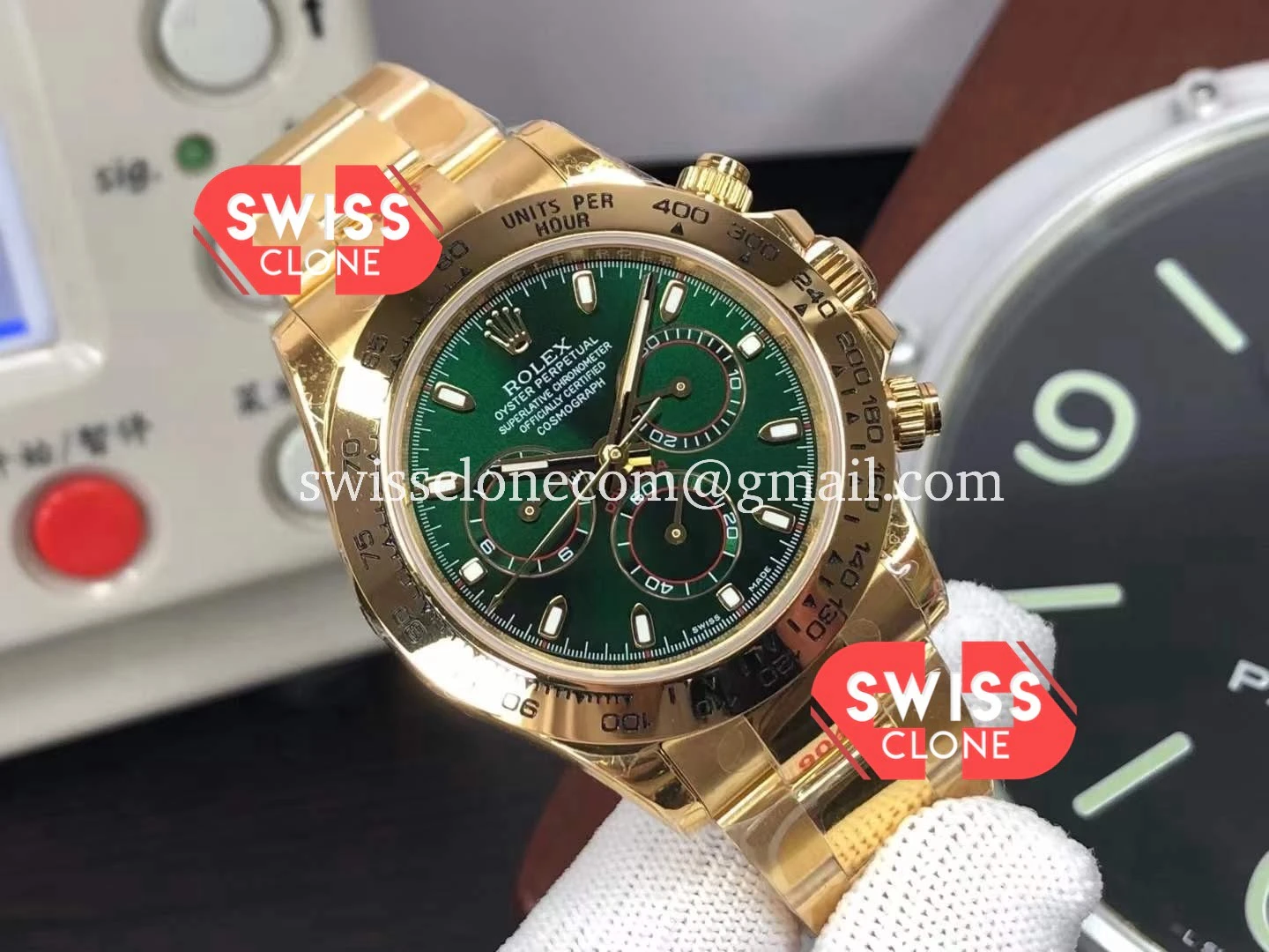Rolex Cosmograph Daytona 116508 Yellow Gold Original 1:1 Super Clone - Dial Macro Close-Up