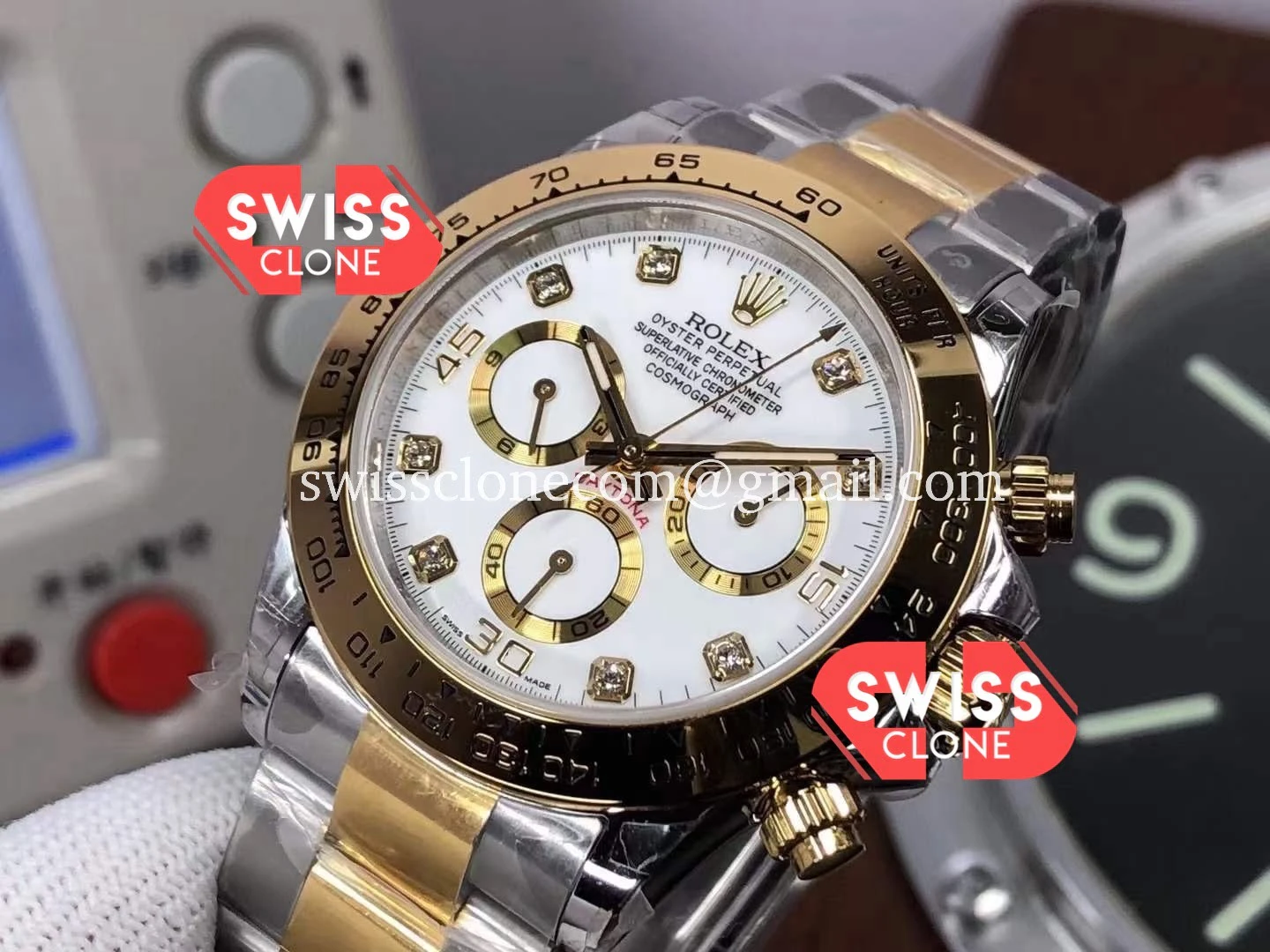 Rolex Cosmograph Daytona 116523 0057 Two Tone Original 1:1 Super Clone - Bezel & Case Profile