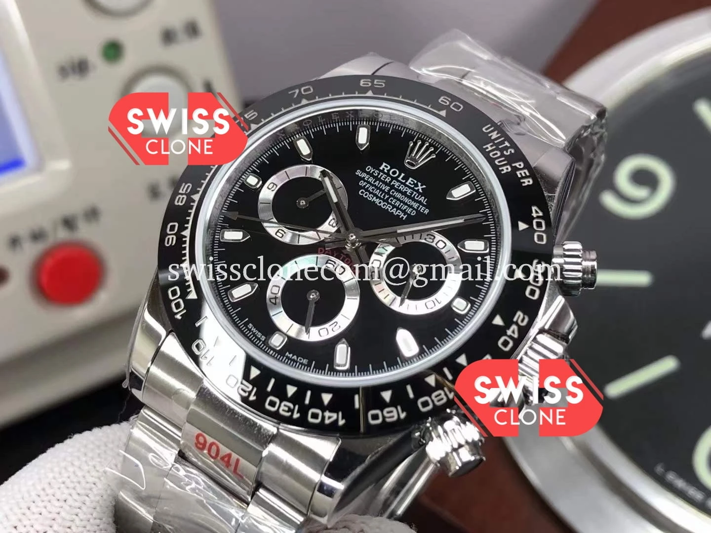 Rolex Cosmograph Daytona Black Dial M116500LN 904L (SW-21291) 1:1 Super Clone - Bezel & Lateral Case Profile