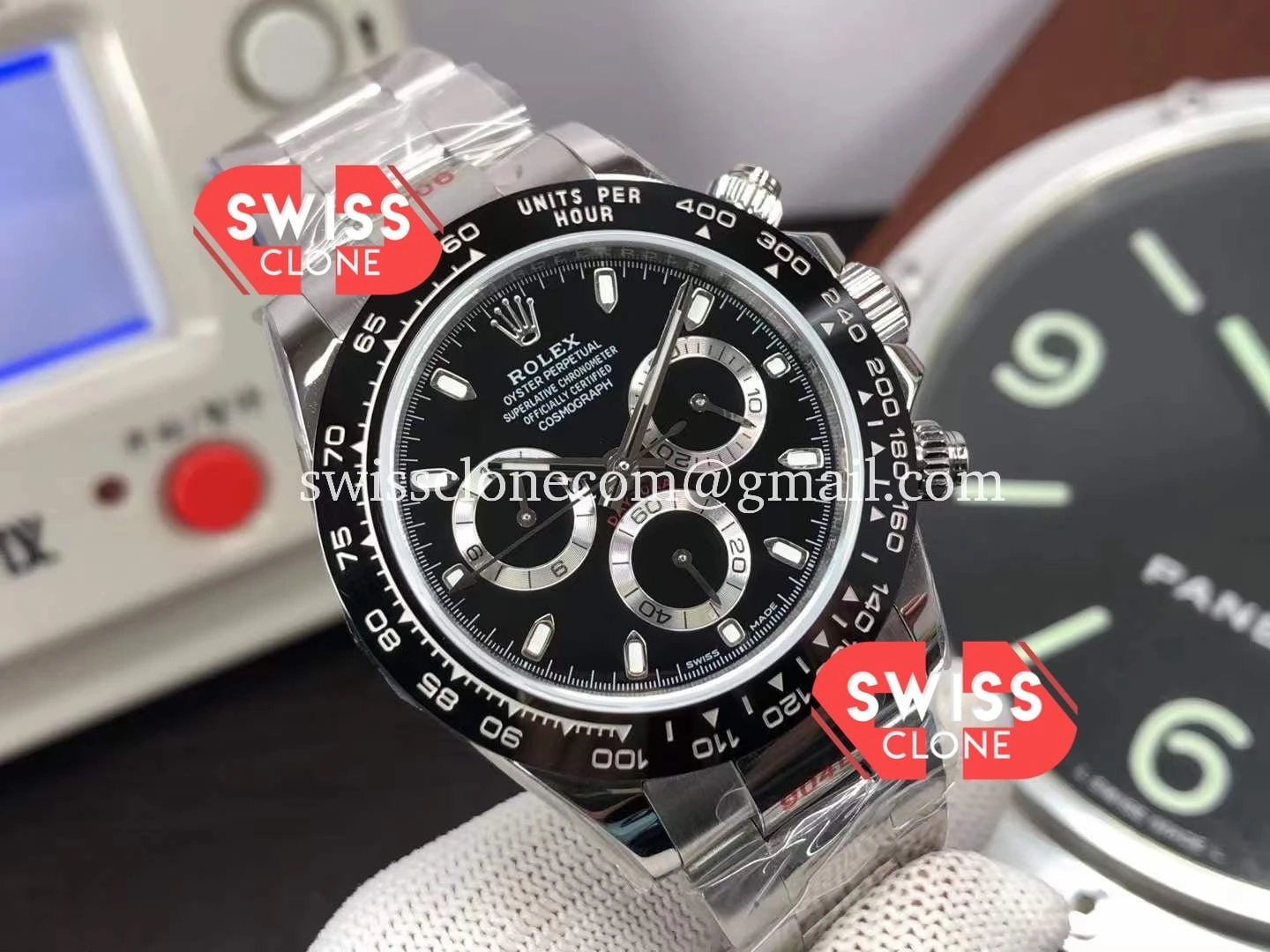 Rolex Cosmograph Daytona Black Dial M116500LN 904L (SW-21291) 1:1 Super Clone - Dial Macro & Hands Close-Up
