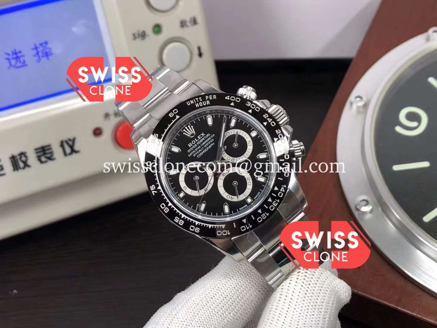 Rolex Cosmograph Daytona Black Dial M116500LN 904L 1:1 Super Clone - Dial Macro Close-Up