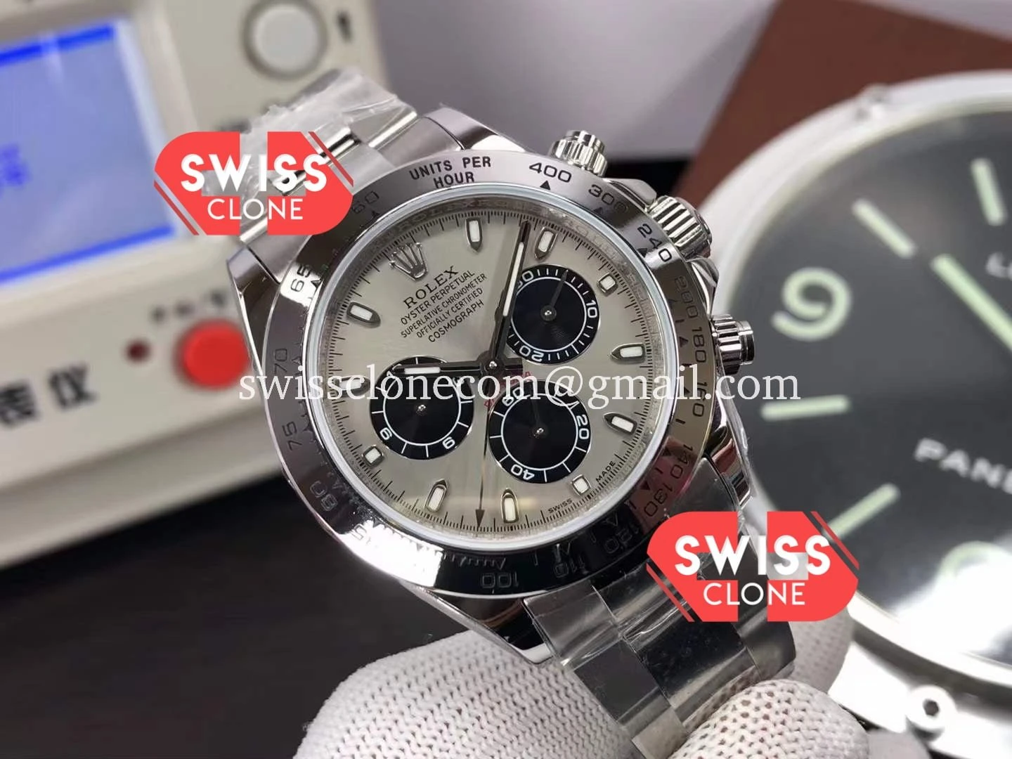 Rolex Cosmograph Daytona Grey Dial M116509 Original Cal 1:1 Super Clone - Dial Macro Close-Up