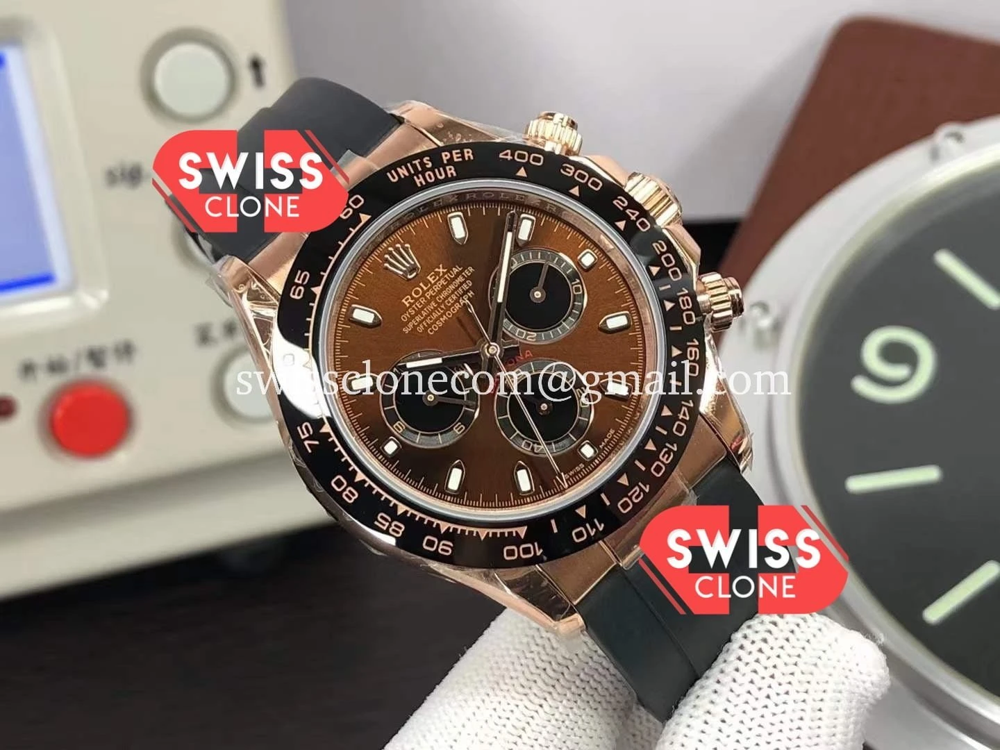 Rolex Cosmograph Daytona M116515 Rose Gold 4130 1:1 Super Clone - Dial Macro Close-Up