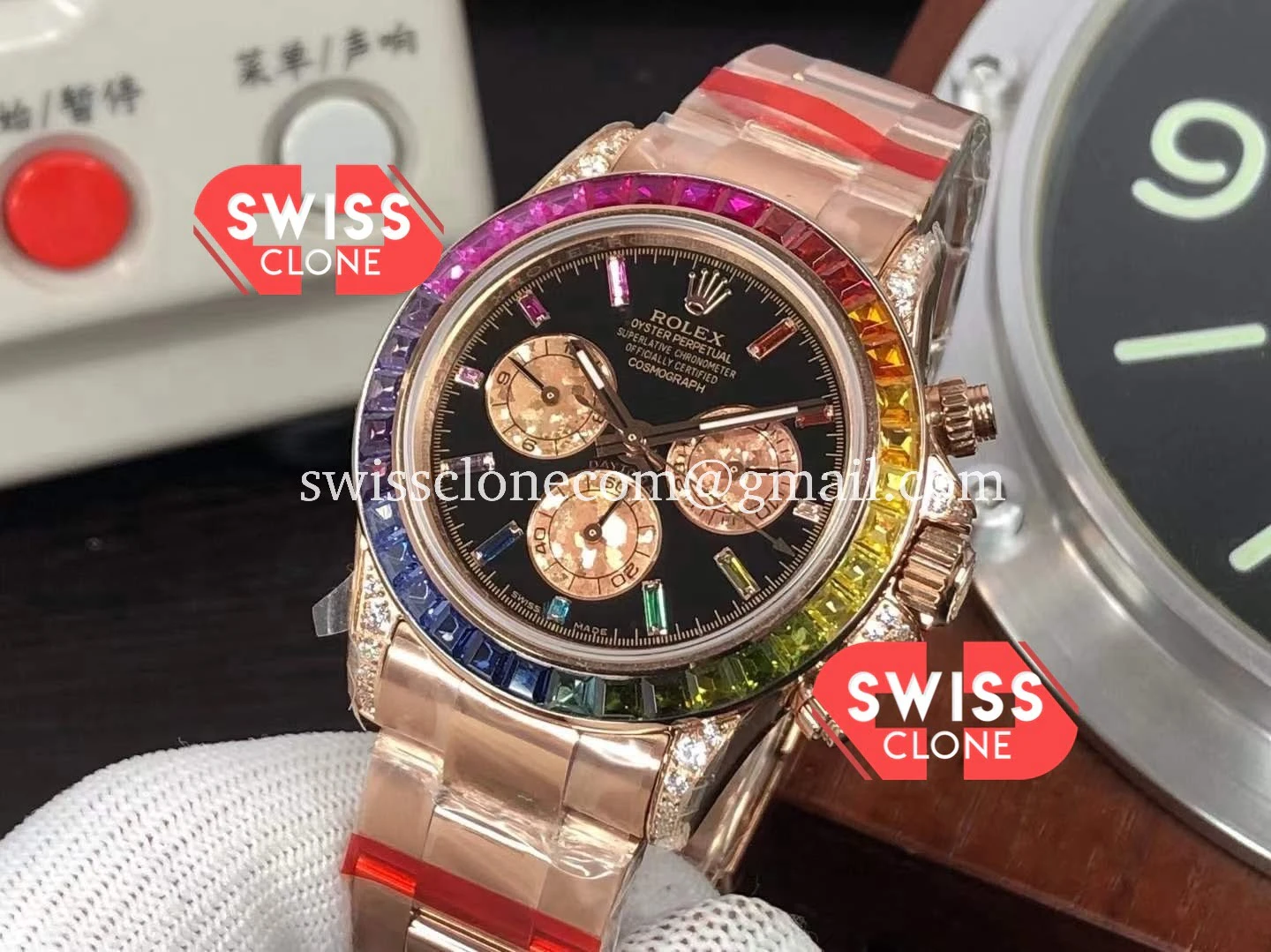 Rolex Cosmograph Daytona Rainbow 116595 Cal.4130 1:1 Super Clone - Bezel & Case Profile