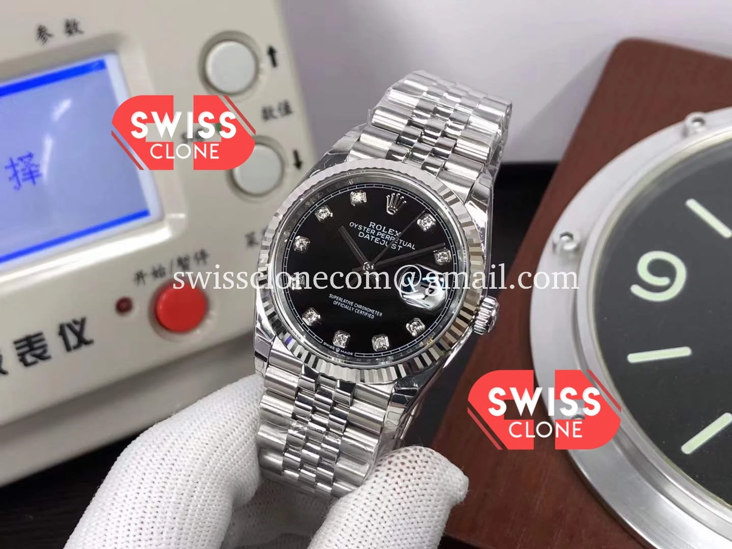Rolex Datejust 126234 36MM Black Dial in 904L 1:1 Super Clone - Dial Macro Close-Up