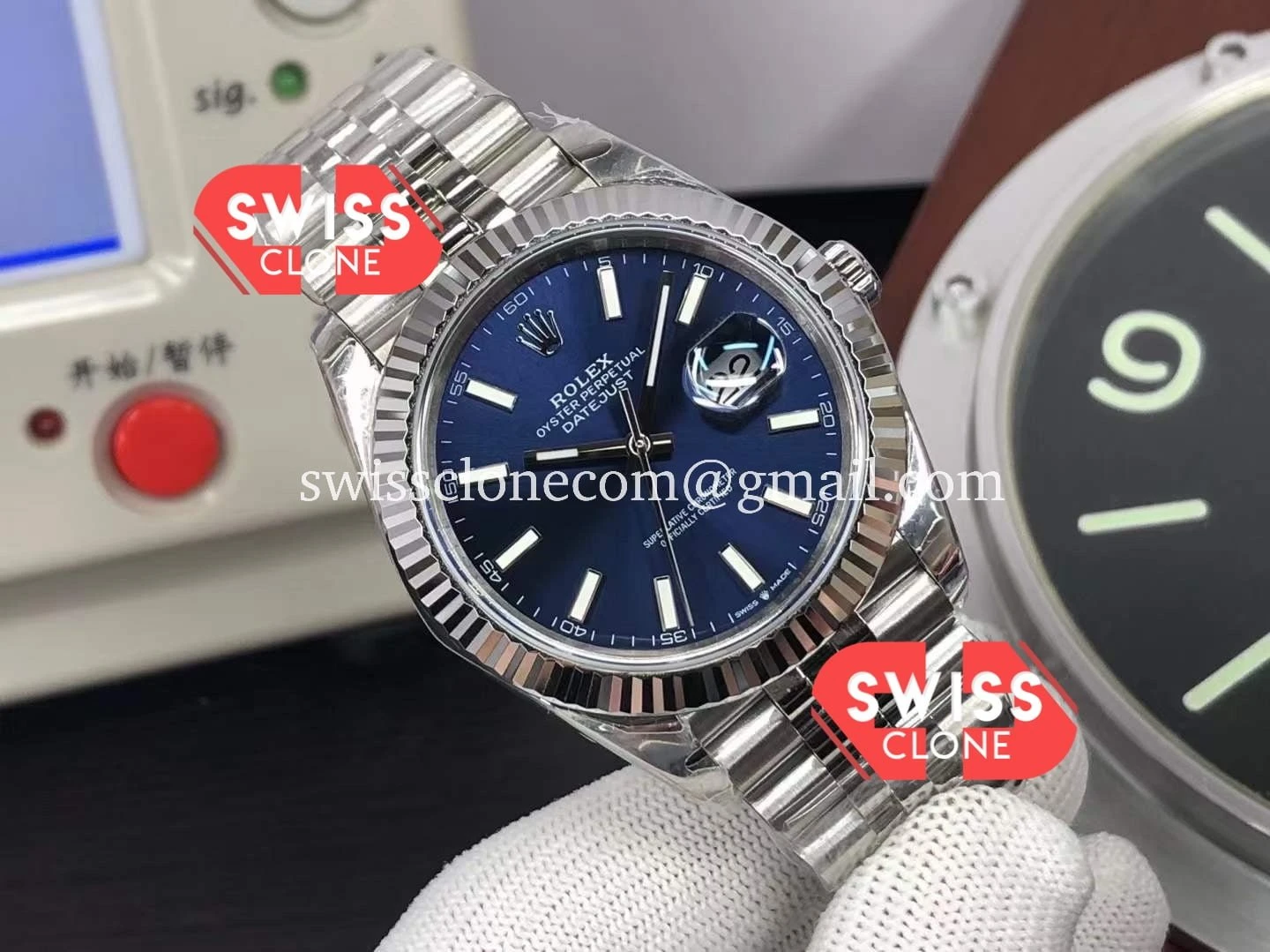 Rolex Datejust 126334 41mm Blue Dial Cal.3235 904L 1:1 Super Clone - Dial Macro Close-Up