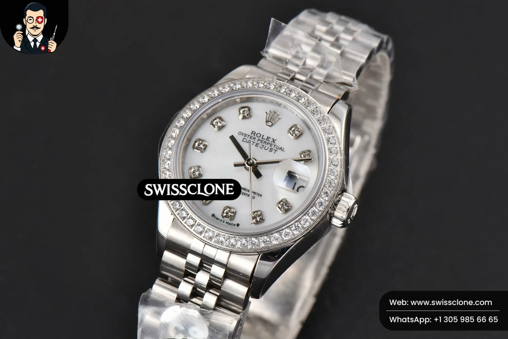 Rolex DateJust 28mm Ladies WF Diamond MOP Dial Diamond Marker Jubilee 1:1 Super Clone - Clasp & Bracelet Finishing