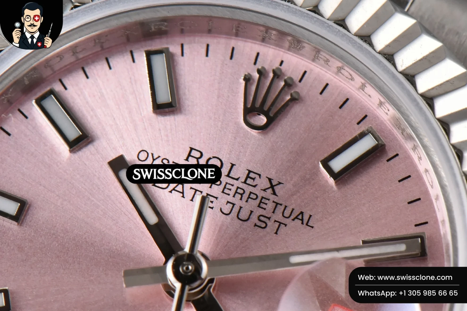 Rolex DateJust 28mm Ladies WF Pink Dial Jubilee 1:1 Super Clone - Caseback & Cloned Calibre Movement