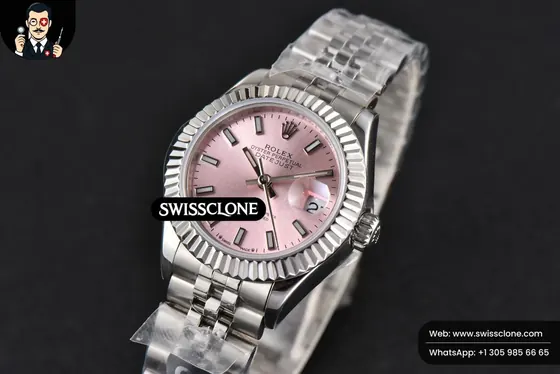 Rolex DateJust 28mm Ladies WF Pink Dial Jubilee 1:1 Super Clone - Clasp & Bracelet Finishing