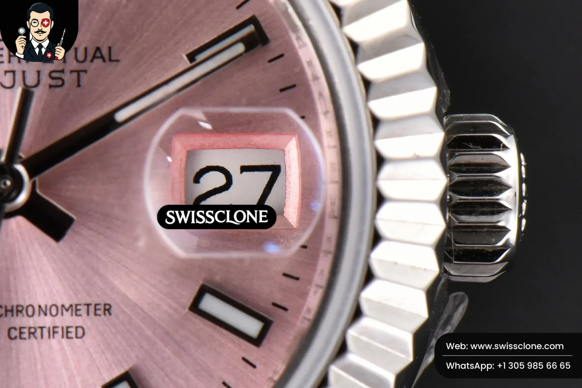 Rolex DateJust 28mm Ladies WF Pink Dial Jubilee 1:1 Super Clone - On-Wrist Presence View