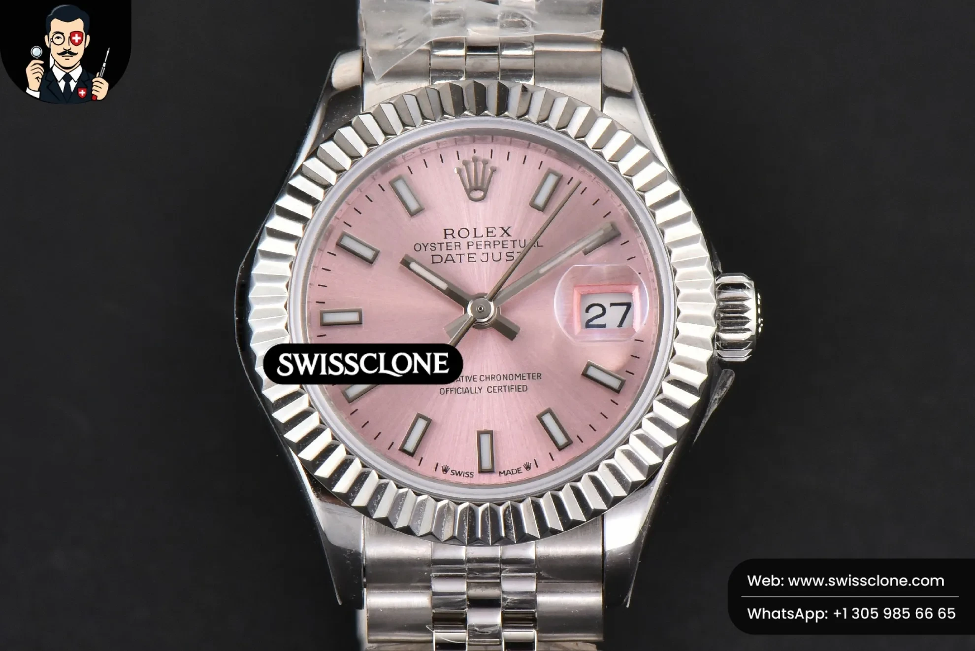 Rolex DateJust 28mm Ladies WF Pink Dial Jubilee