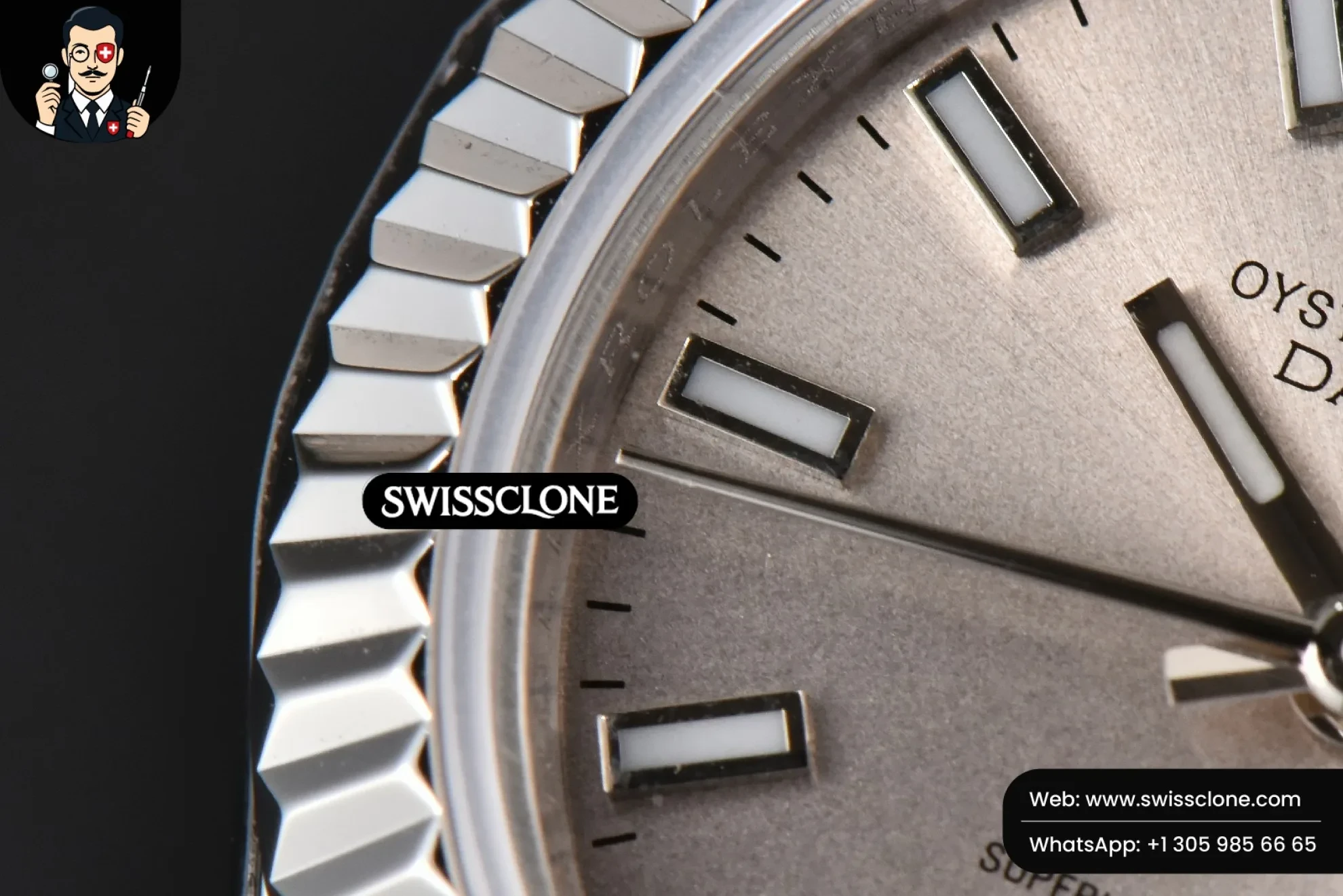 Rolex DateJust 28mm Ladies WF Silver Dial Jubilee 1:1 Super Clone - Lateral Case Thickness Profile