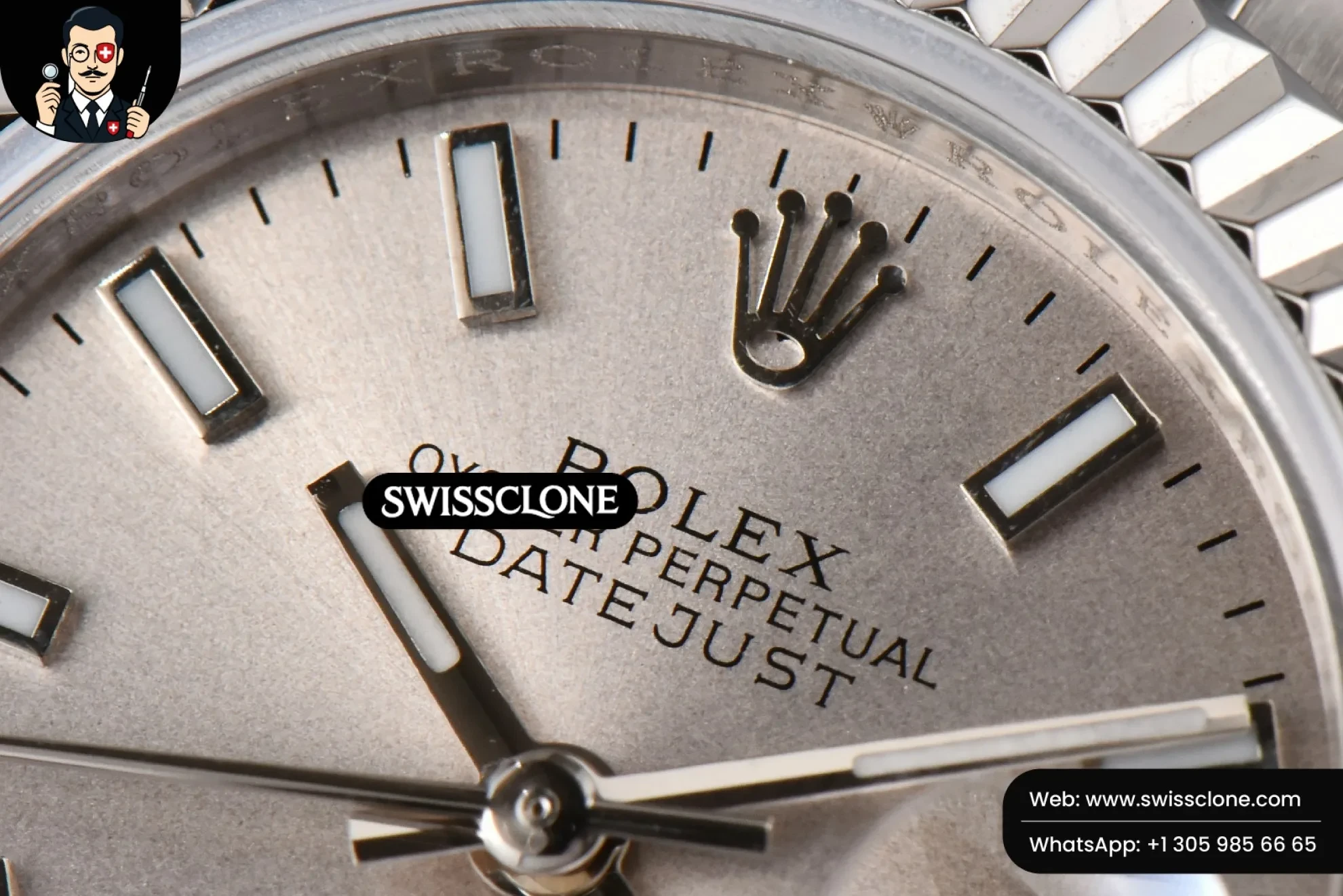 Rolex DateJust 28mm Ladies WF Silver Dial Jubilee 1:1 Super Clone - Caseback & Cloned Calibre Movement