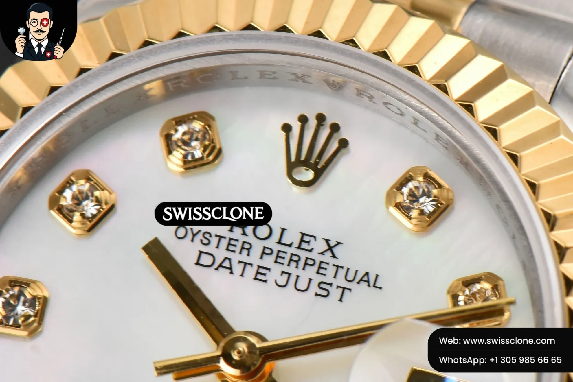 Rolex DateJust 28mm Ladies WF YG/SS MOP Dial Diamond Marker Jubilee 1:1 Super Clone - Caseback & Cloned Calibre Movement